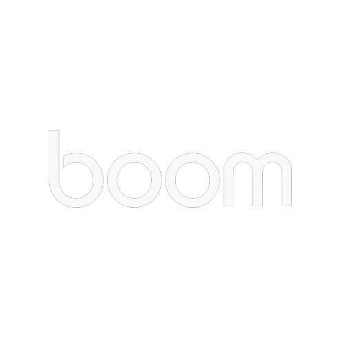 Boom FM logo - white