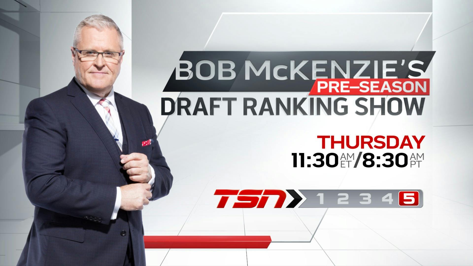 TSN Delivers Hockey Insider BOB MCKENZIE’S PRESEASON DRAFT RANKING