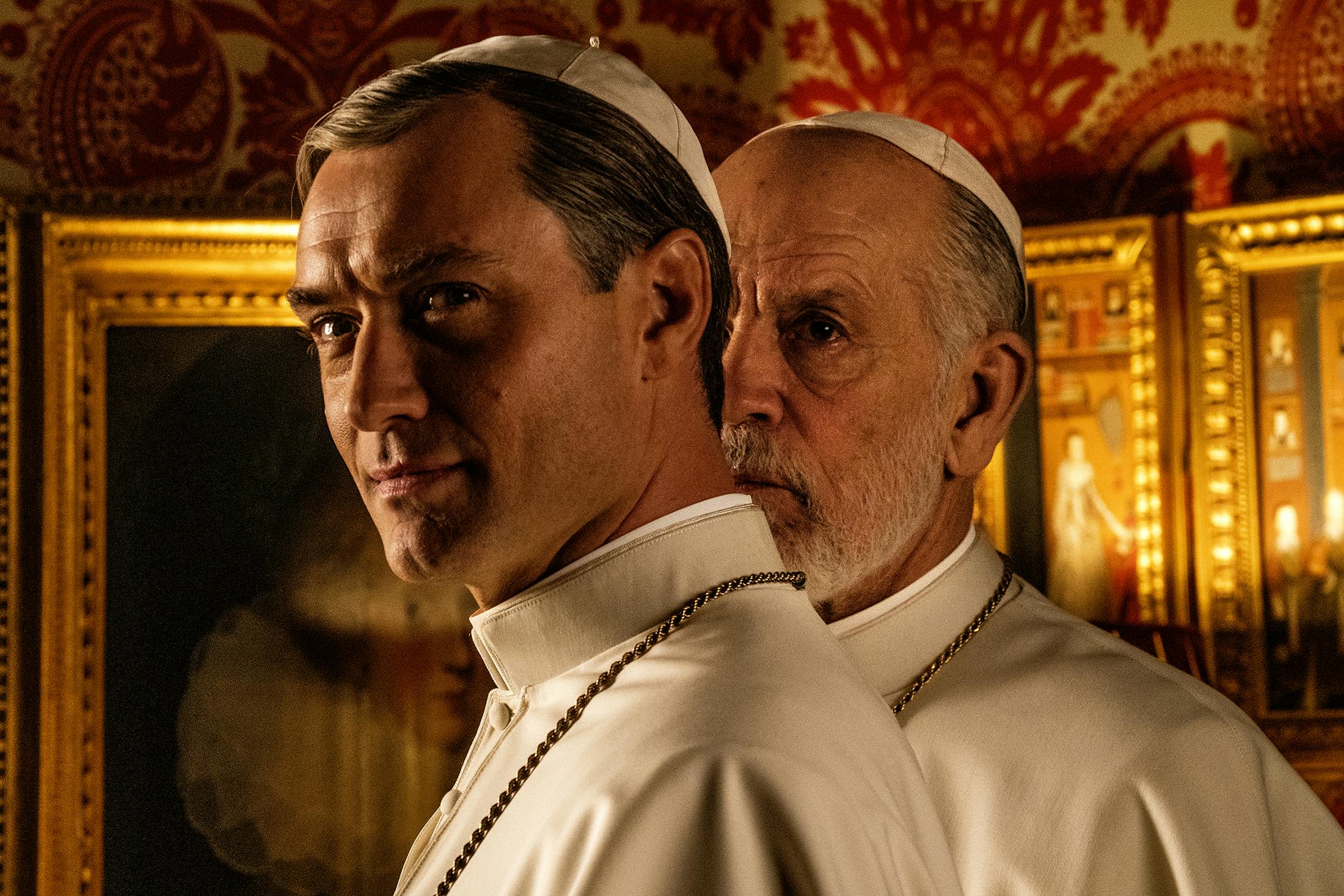 Image for the HBO Reveals First Official Photo of Jude Law and John Malkovich in THE NEW POPE, Coming to Crave press release