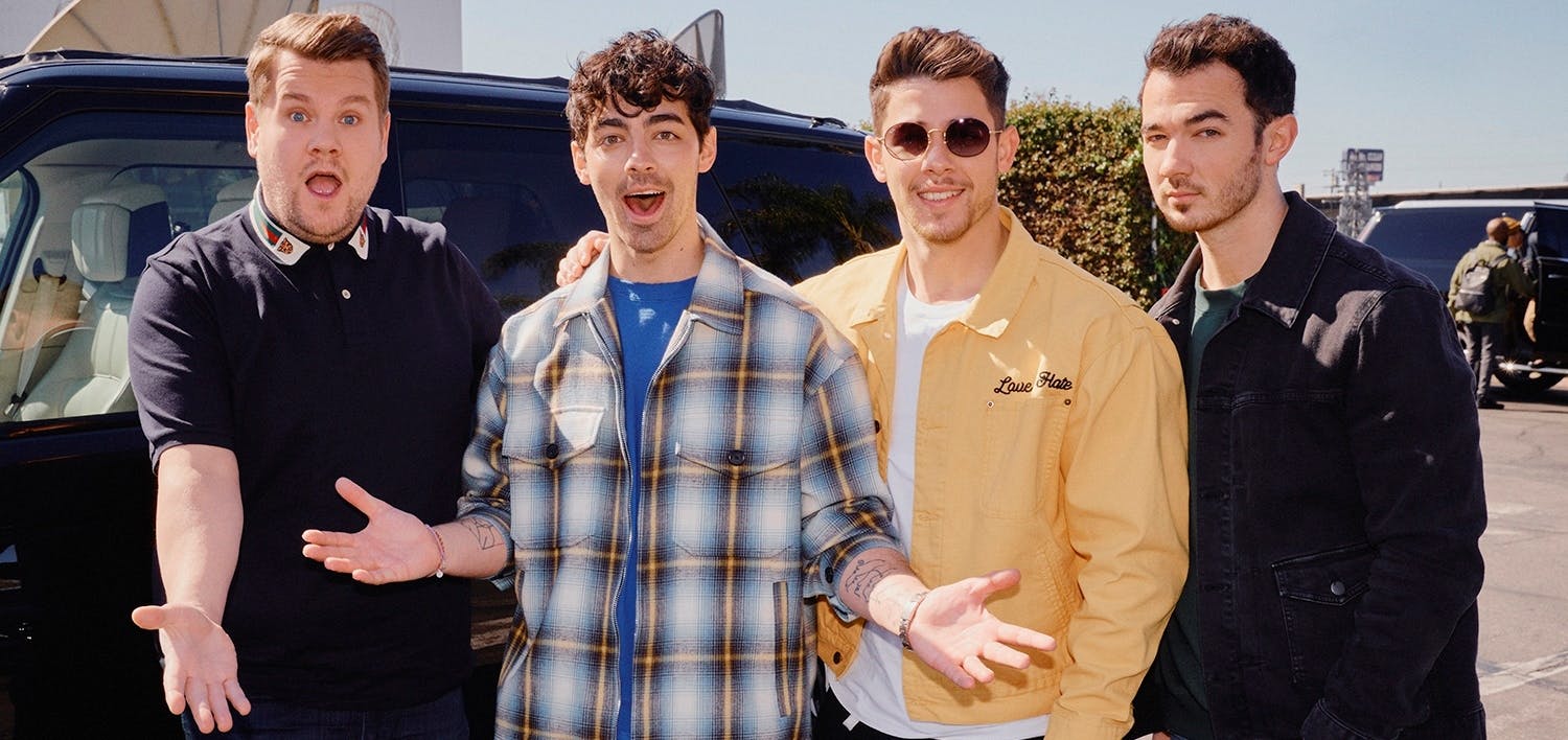 Image for the THIS JUST IN: JONAS BROTHERS REUNITE WITH HELP FROM JAMES CORDEN, CONFIRM NEW SINGLE, “SUCKER”; BAND WILL TAKE OVER “THE LATE LATE SHOW WITH JAMES CORDEN,” WEEK OF MARCH 4-7 press release