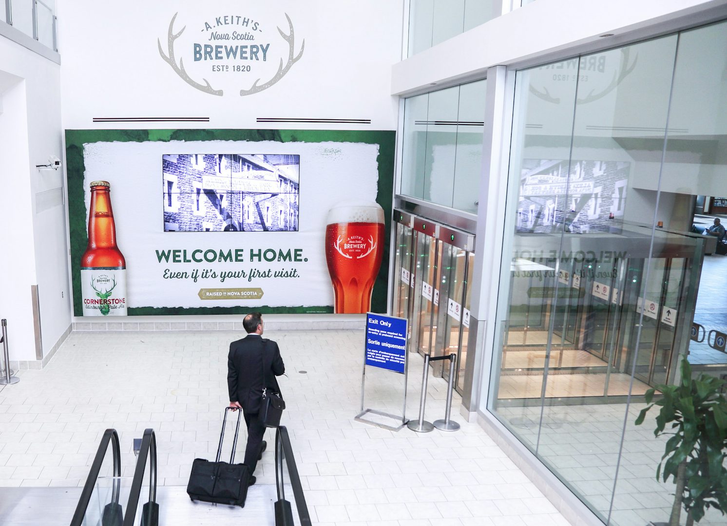 Large Astral board featuring an A.Keith ad inside Halifax's Stanfield airport