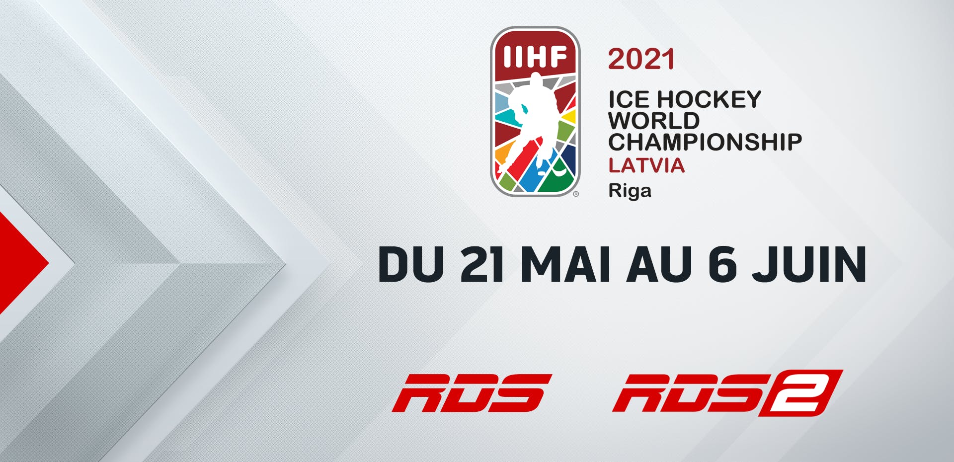 Image en vedette de l'article RDS présente le CHAMPIONNAT DU MONDE MASCULIN DE L’IIHF du 21 mai au 6 juin