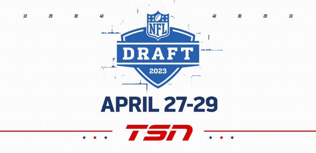 Graphic promoting the NFL Draft broadcast on TSN from April 27-29