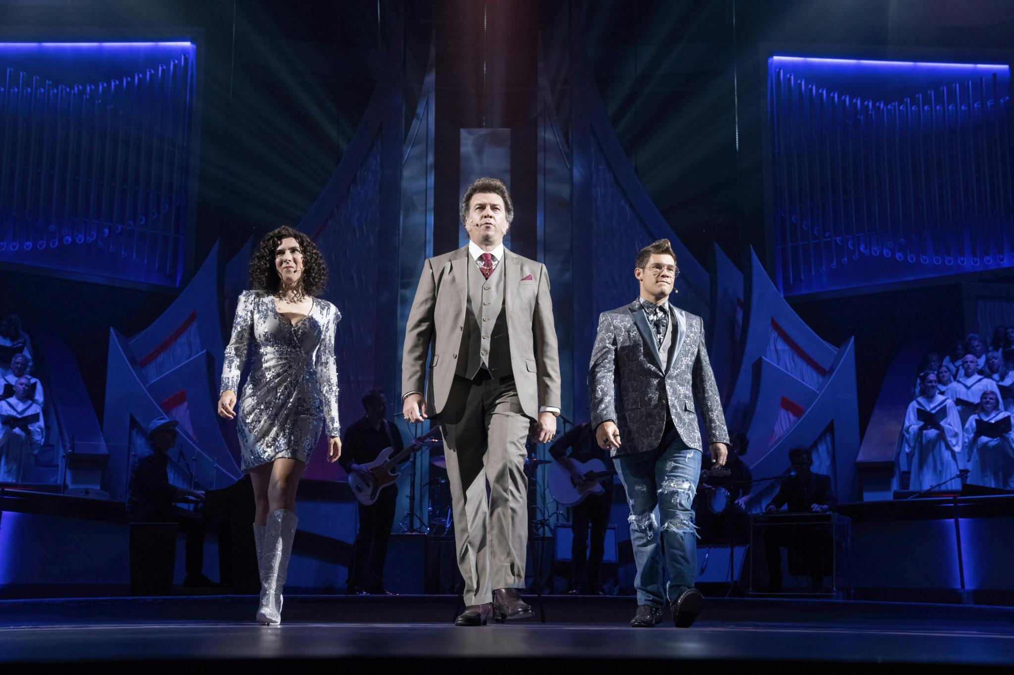 Edi Patterson, Danny McBride, and Adam Devine in THE RIGHTEOUS GEMSTONES, Season 2