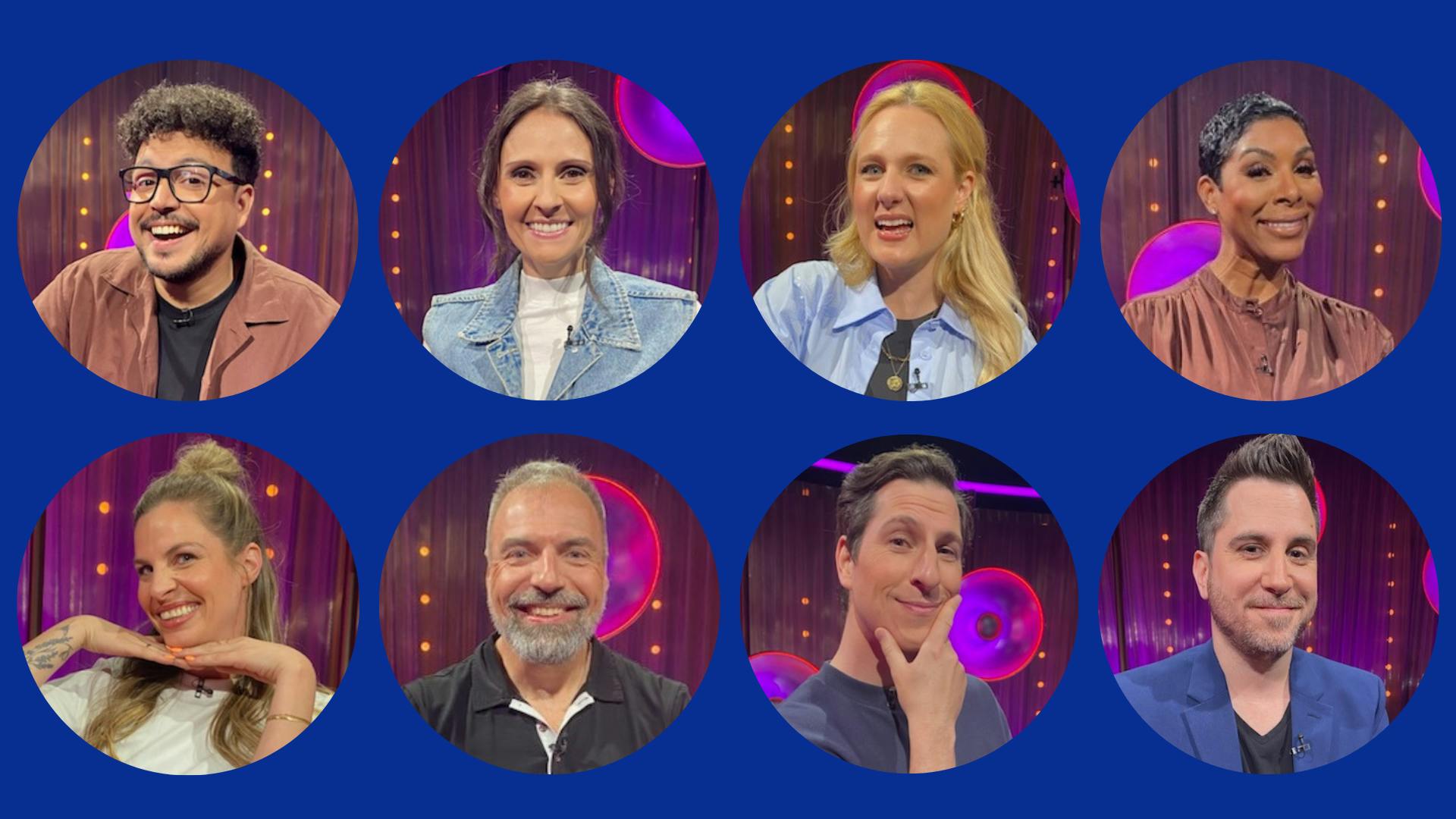 Mosaïque des 8 joueurs de Plus ou moins misérable