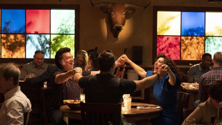 Danny McBride, Edi Patterson, and Adam DeVine in THE RIGHTEOUS GEMSTONES Season 3