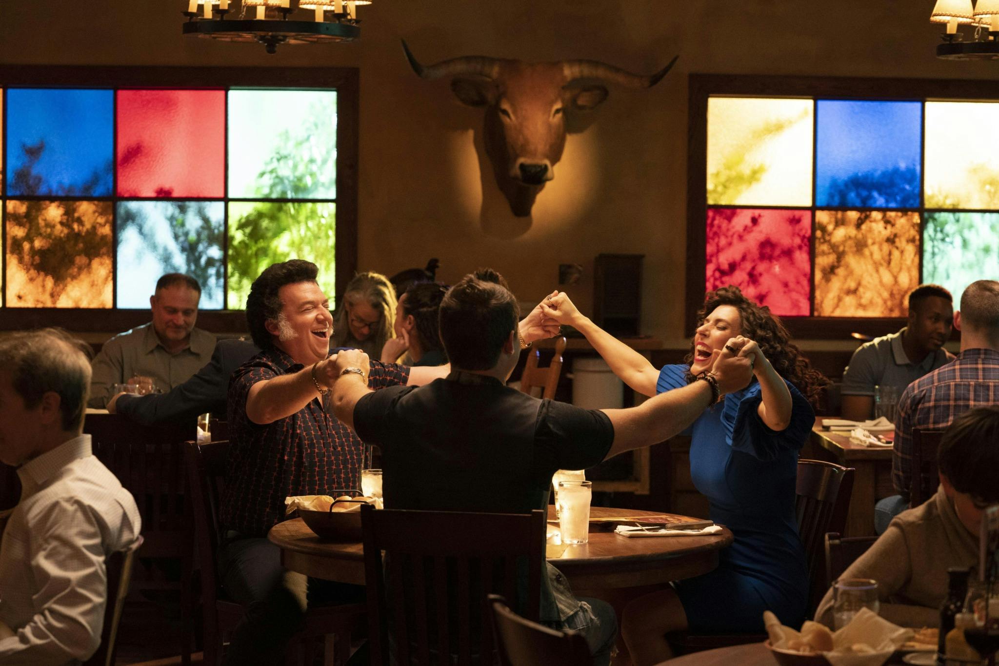 Danny McBride, Edi Patterson, and Adam DeVine in THE RIGHTEOUS GEMSTONES Season 3