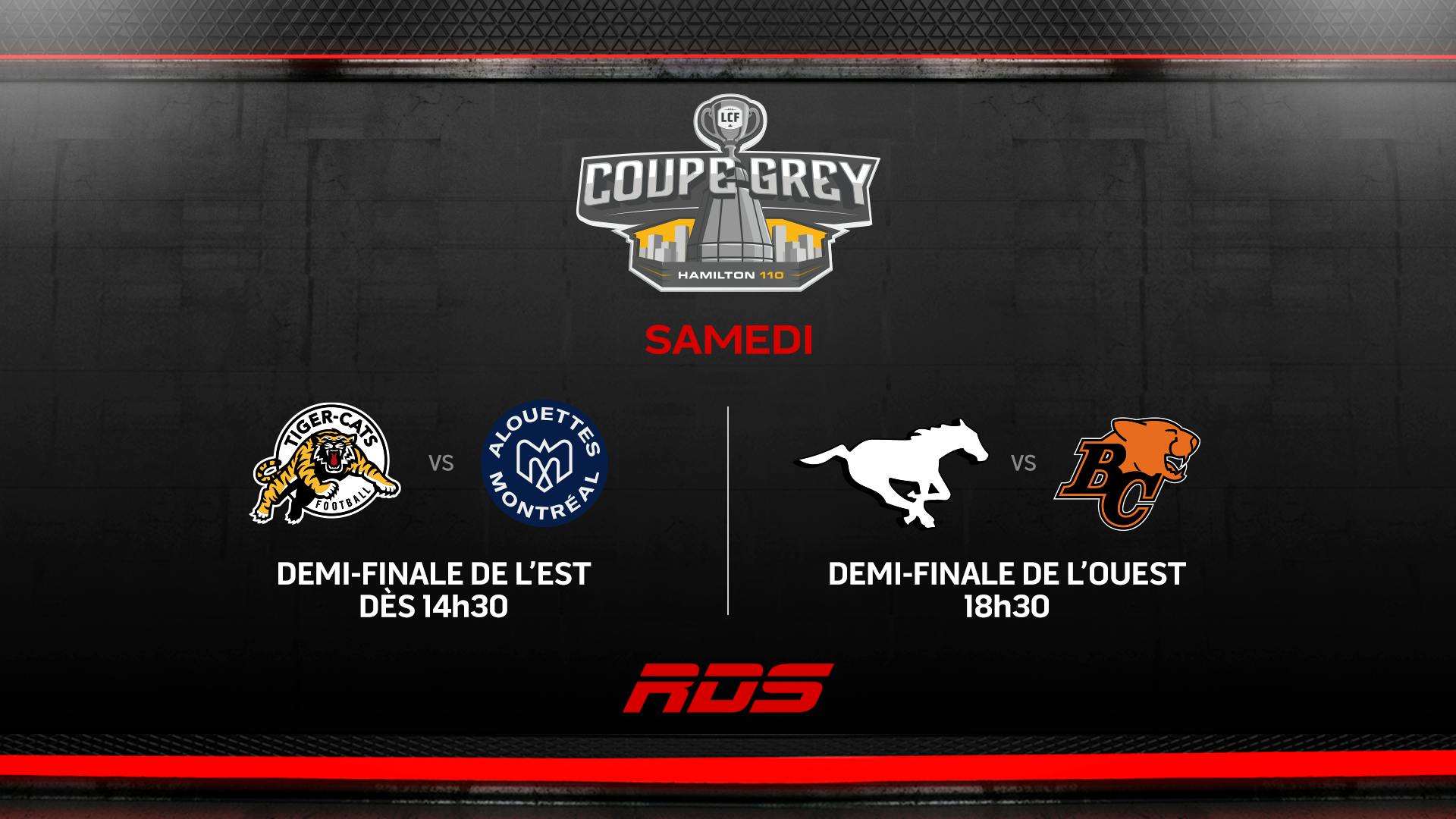 Image en vedette de l'article En route vers la 110e Coupe Grey : RDS présente les demi-finales de division de la LCF
