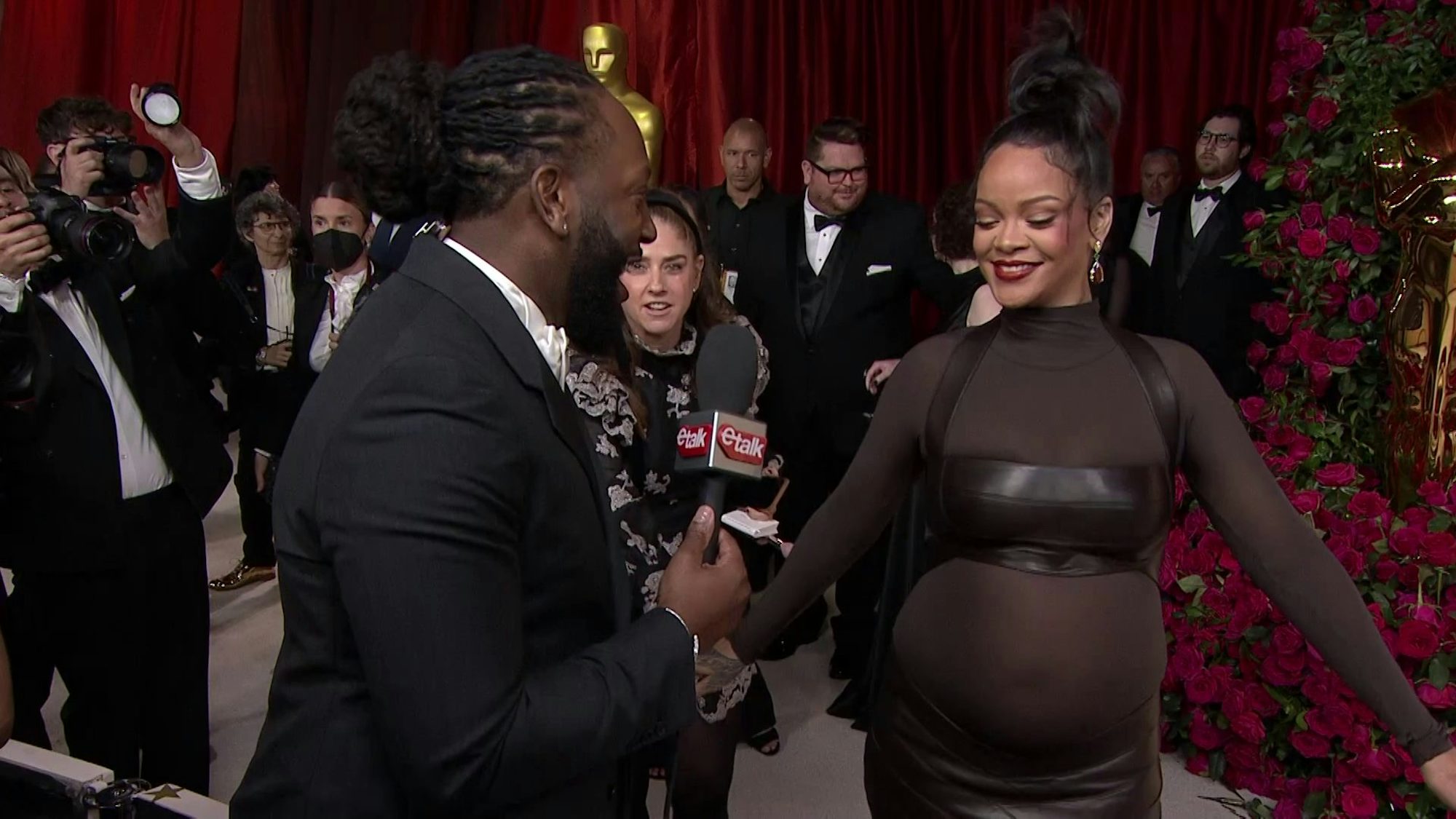 RIhanna and Tyrone on the OScars red Carpet