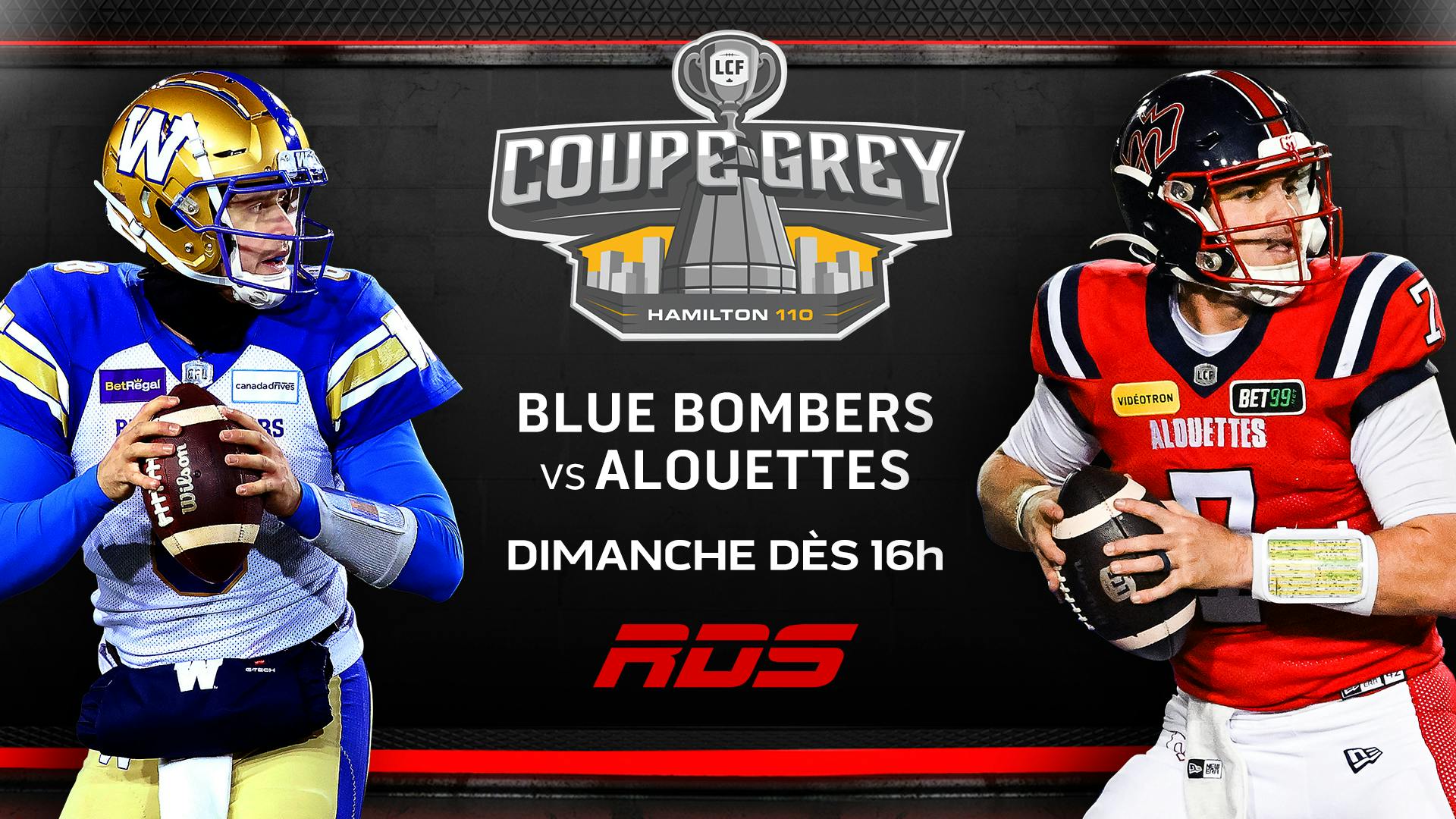 Image en vedette de l'article Les Alouettes de Montréal et les Blue Bombers de Winnipeg  en vedette à la 110e COUPE GREY