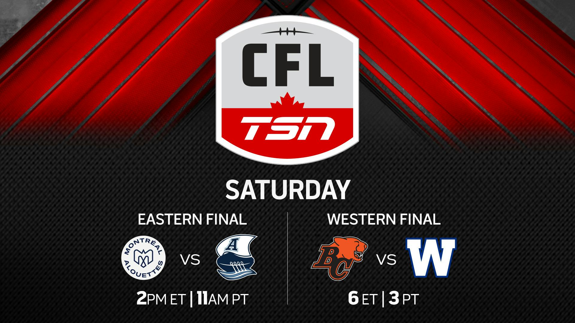 Image for the Grey Cup Playoffs Continue This Saturday with the Eastern and Western Finals, November 11 on TSN press release