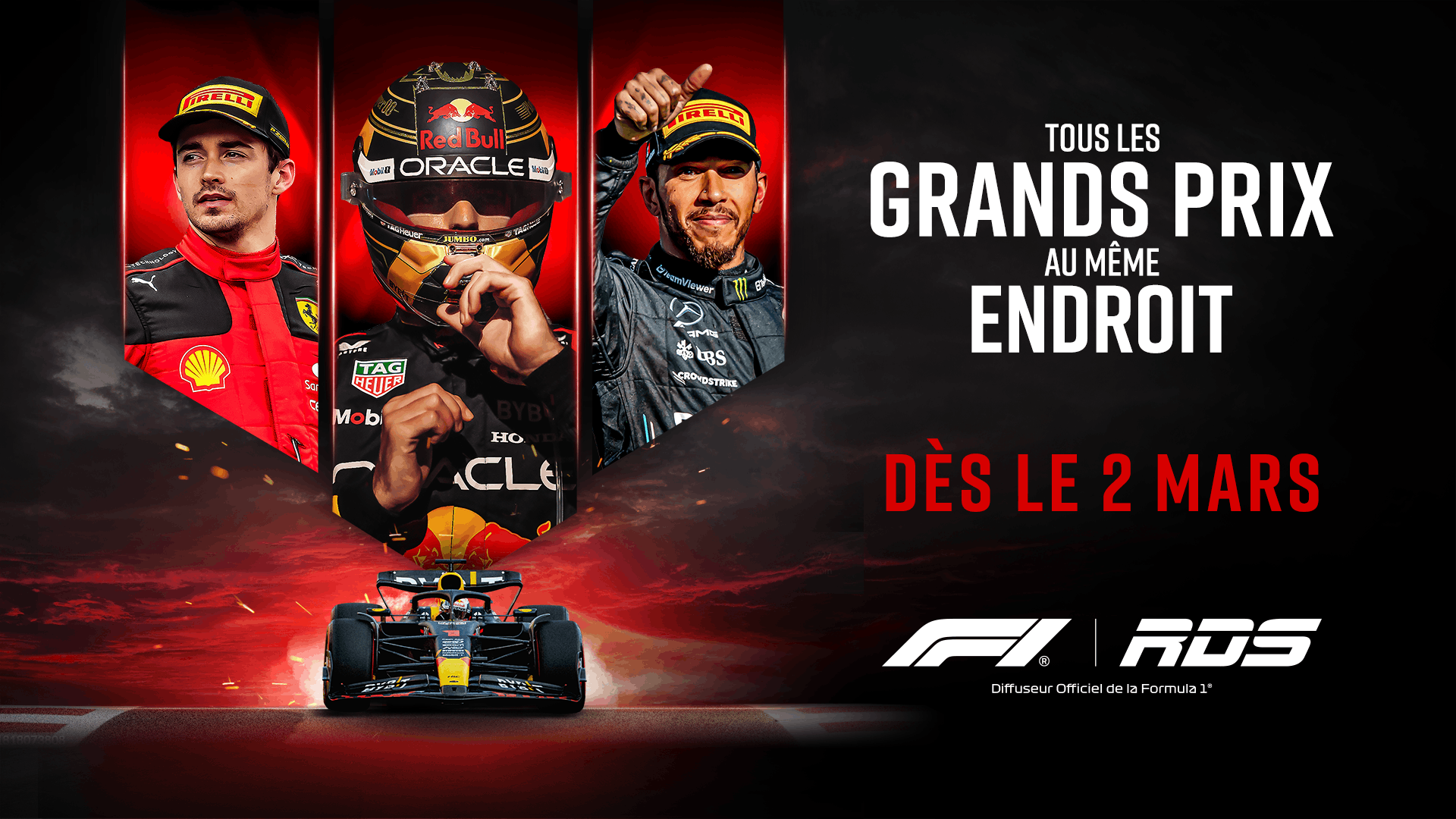 Image en vedette de l'article RDS en pole position des GRANDS PRIX DE FORMULE 1 pour la saison 2024
