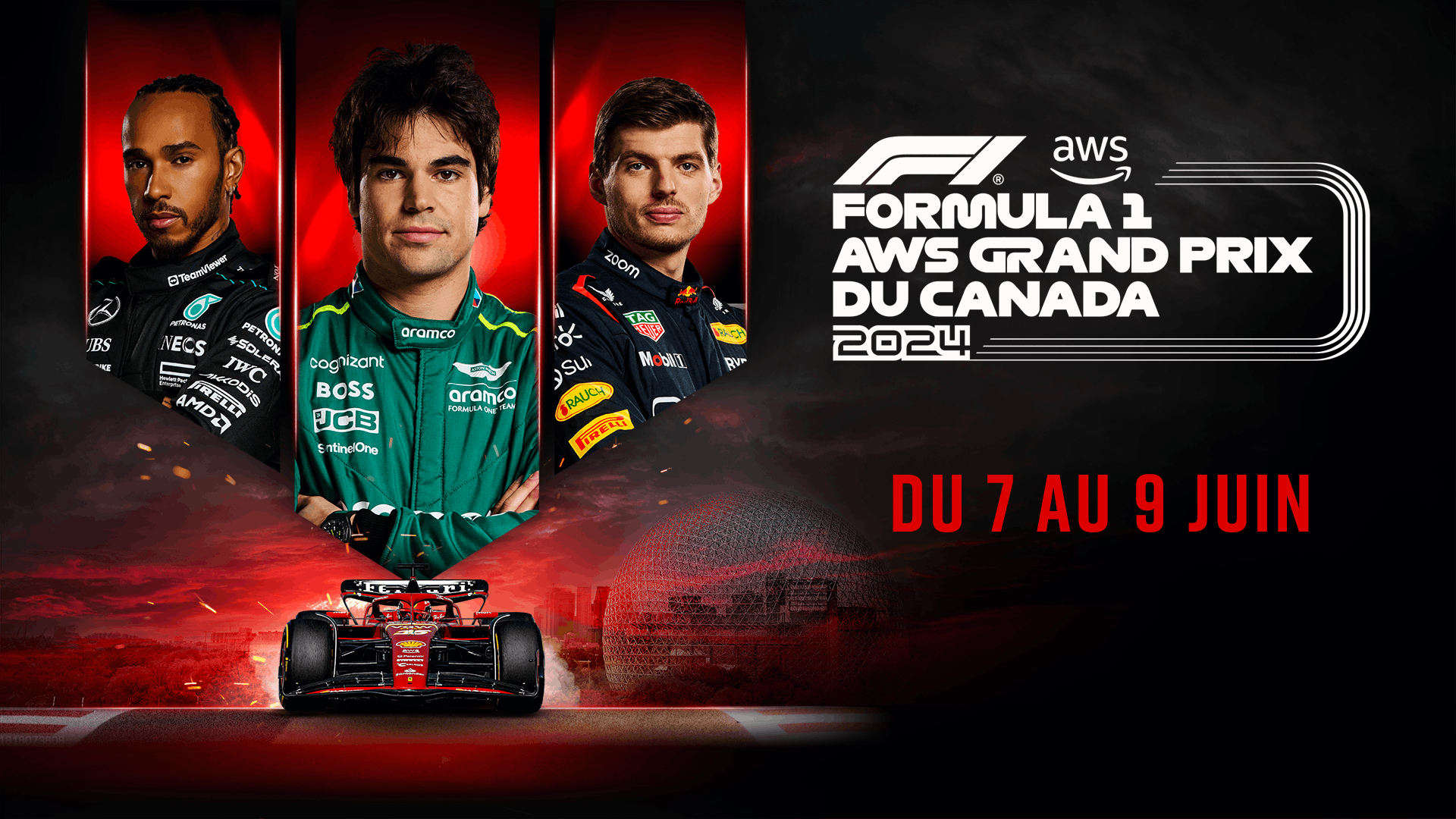 Image en vedette de l'article 7 au 9 juin : RDS et Noovo présentent le FORMULA 1 AWS GRAND PRIX DU CANADA 2024