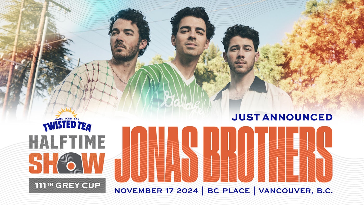 Image for the THE ALBUM, THE TOUR…THE GAME: JONAS BROTHERS SET FOR GREY CUP HALFTIME SPECTACULAR press release