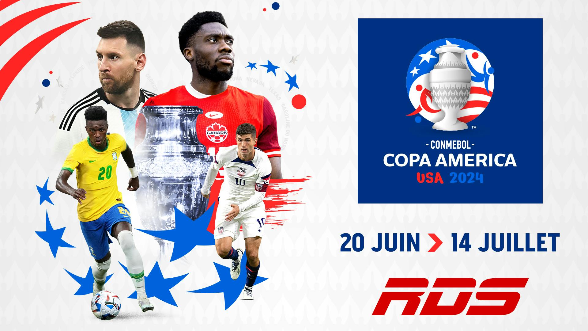 Image en vedette de l'article La COPA AMÉRICA 2024 DE LA CONMEBOL se joue sur RDS