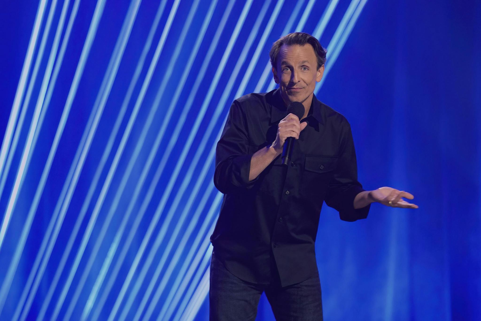 Image for the HBO Stand-Up Special SETH MEYERS: DAD MAN WALKING is a Family Affair: ‘Daddy Has to Monetize the Stories’ press release