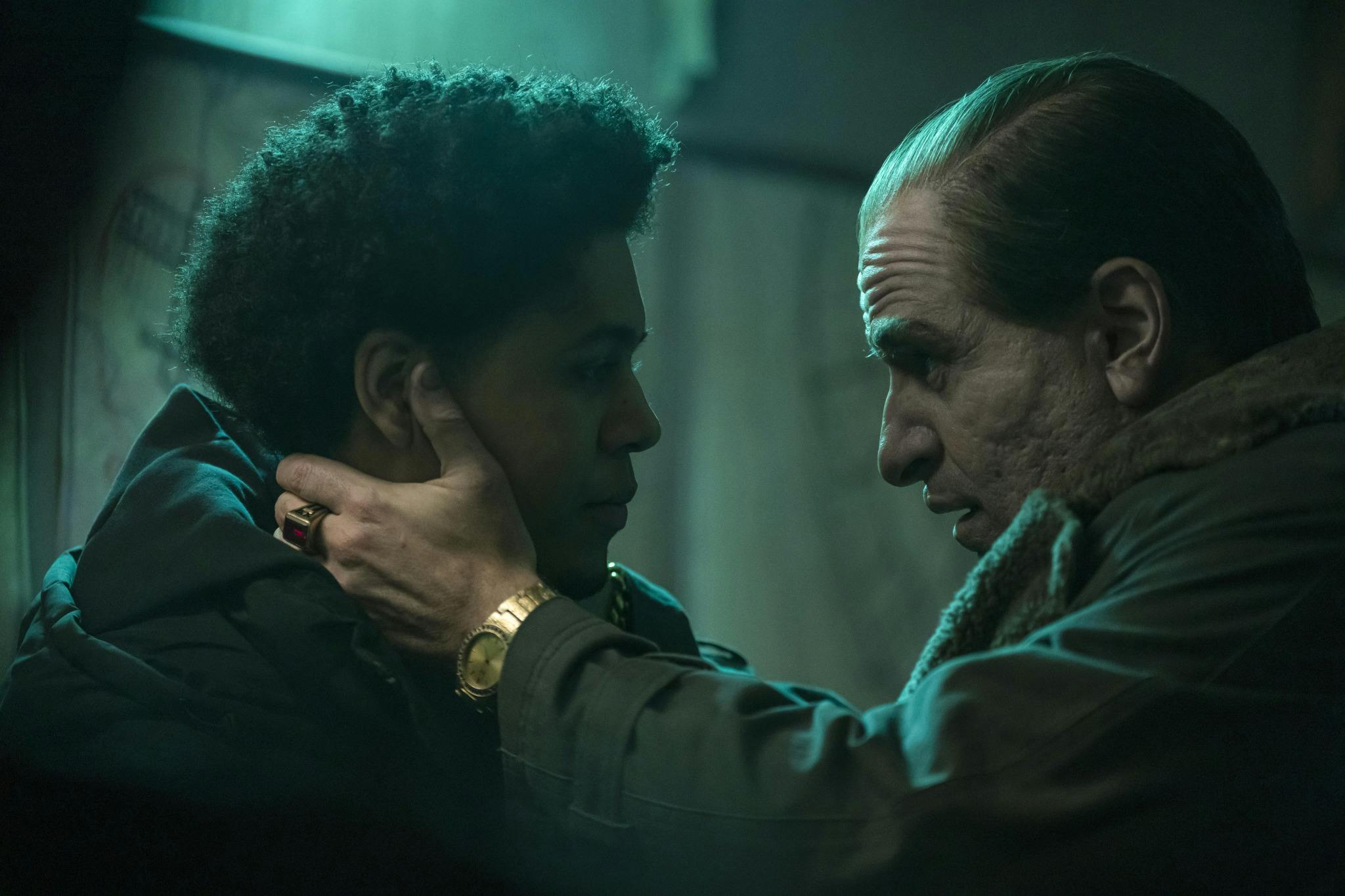 The Penguin holding Victor Aguilar