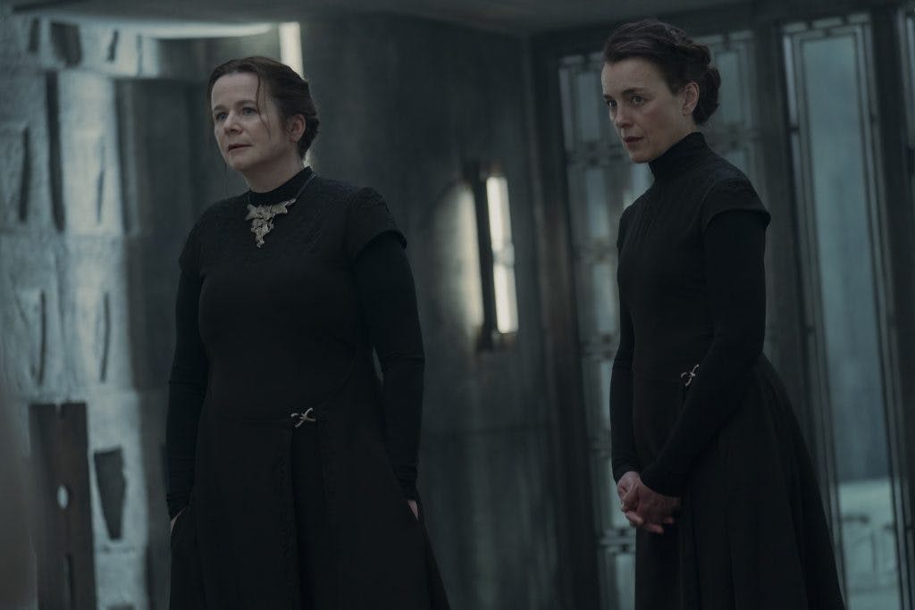 emily watson and olivia williams wearing black dresses in Dune: Prophecy