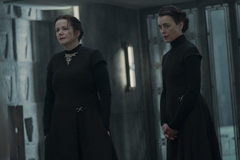emily watson and olivia williams wearing black dresses in Dune: Prophecy