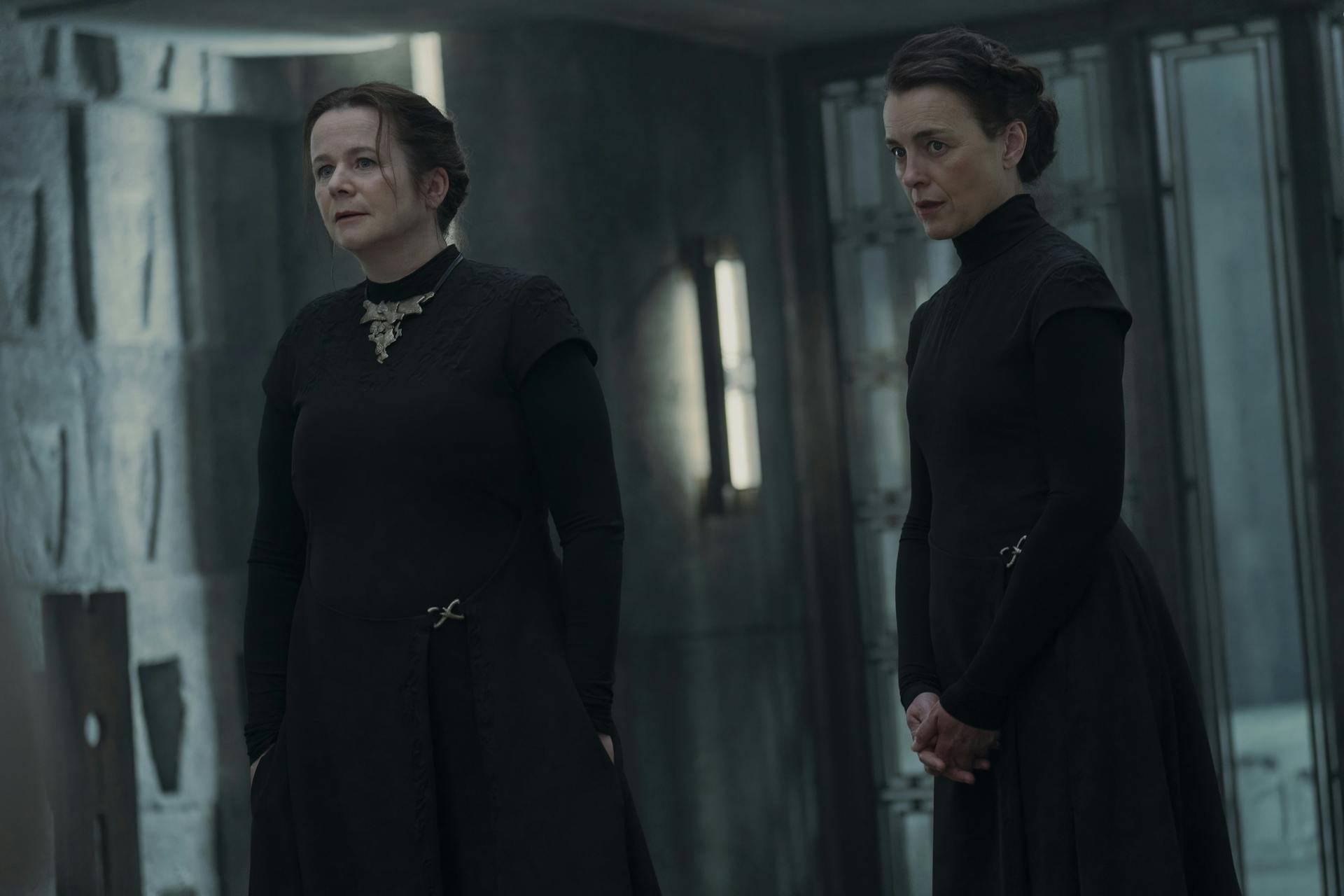 emily watson and olivia williams wearing black dresses in Dune: Prophecy