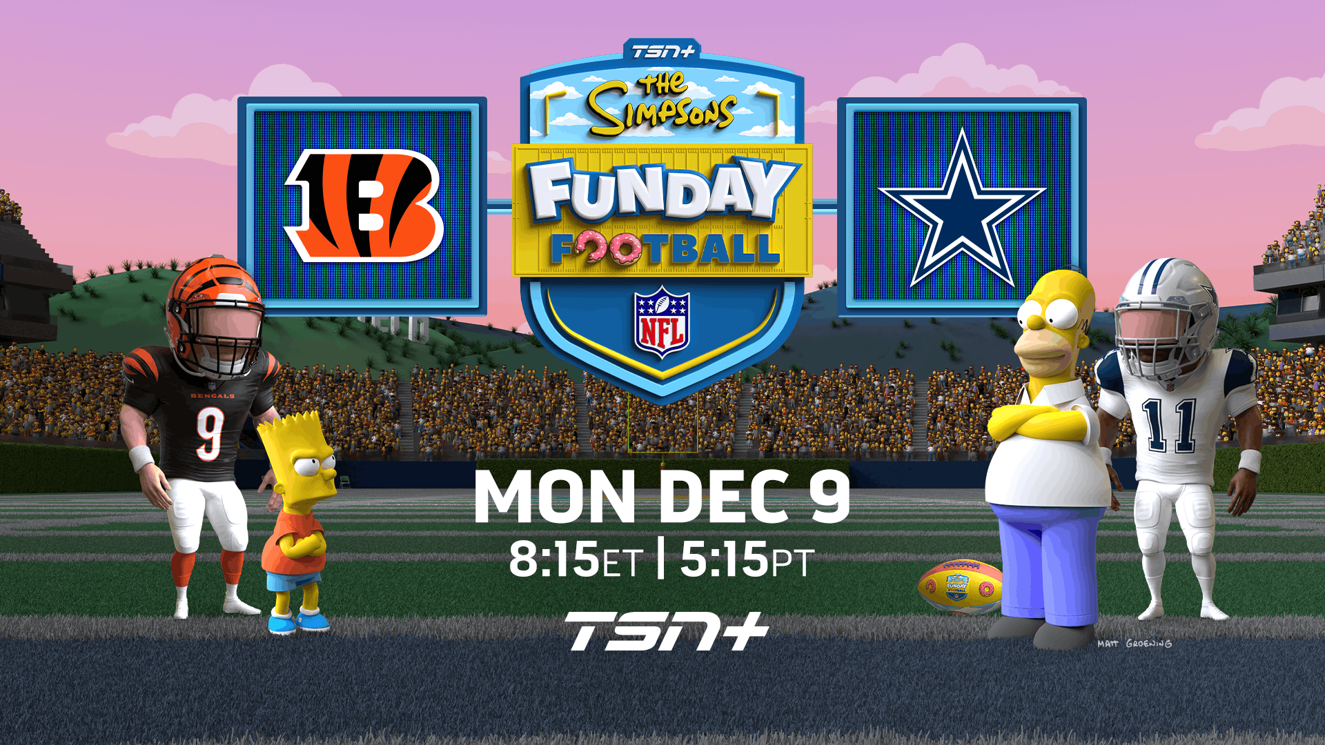 Image for the NFL on TSN, TSN+, CTV, and RDS – Week 14: NFC North Clash Between Lions and Packers on Thursday Night Football, Bart and Homer Hit the Gridiron for The Simpsons FunDay Football on TSN+, and more press release