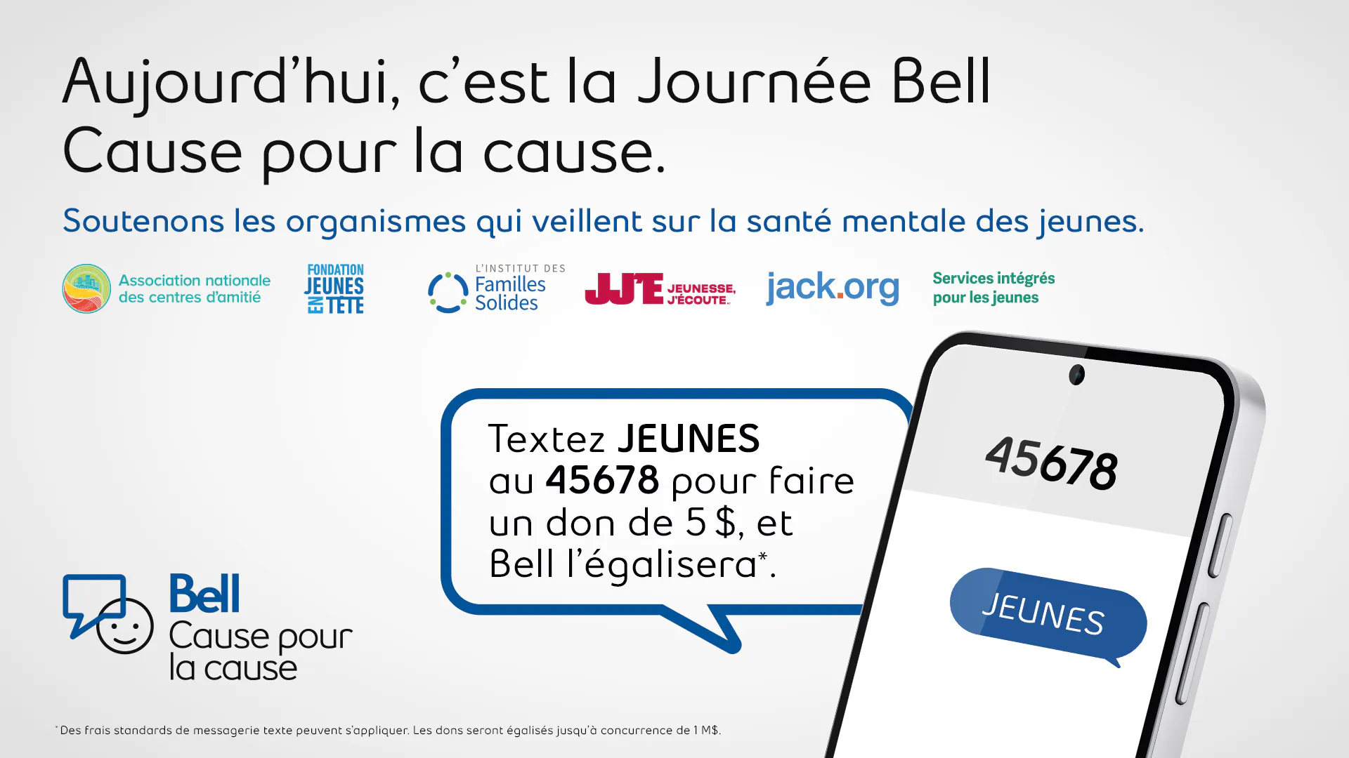 Bell Cause 2025 campagne don message texte