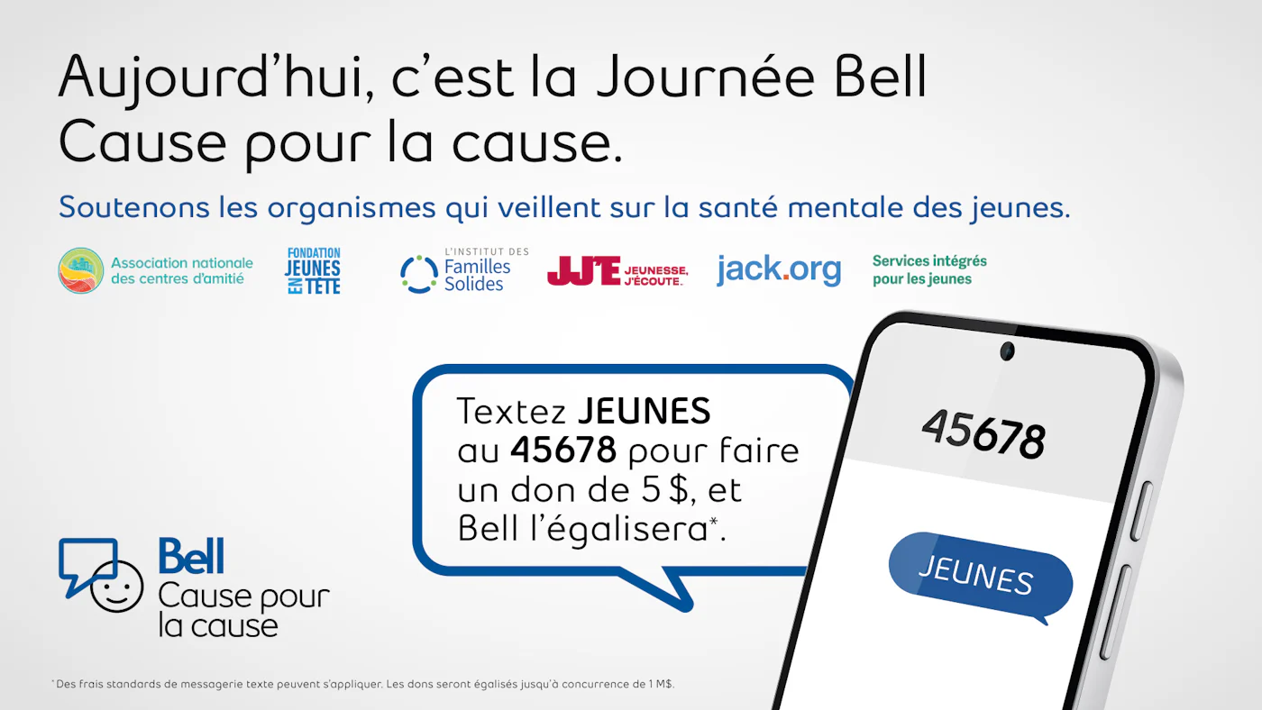 Bell Cause 2025 campagne don message texte