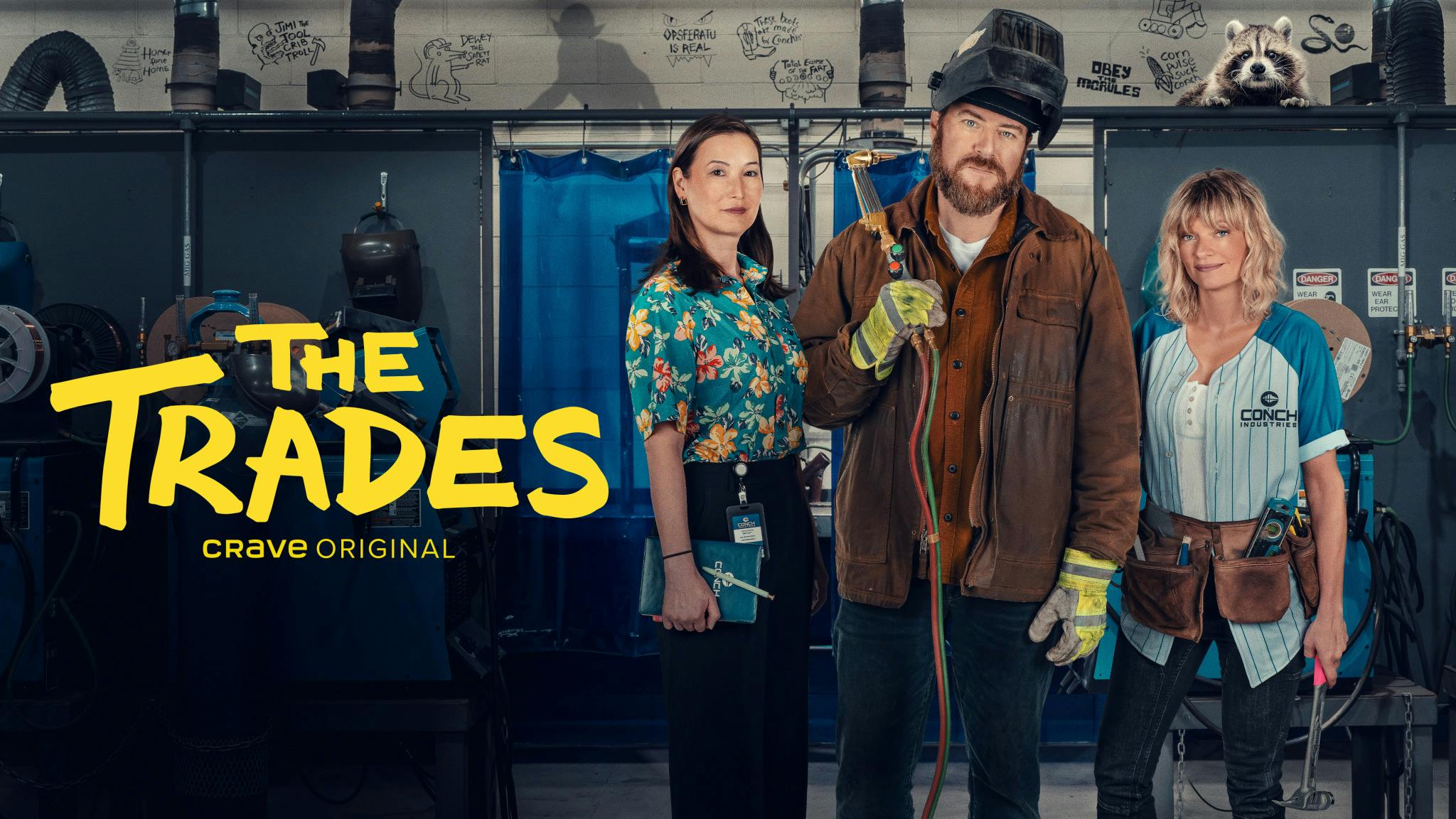 Image for the Crave’s Hit Original Comedy THE TRADES Heads Back to Work, March 14 press release