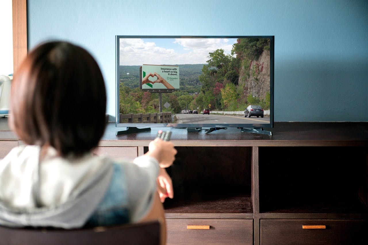 Person watching television