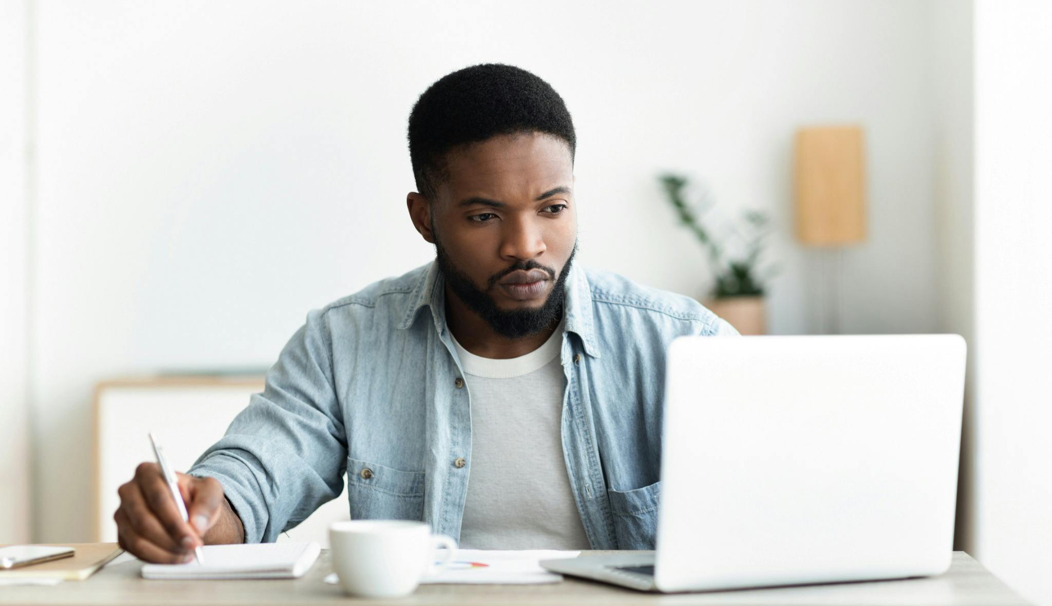 Man working on a laptop