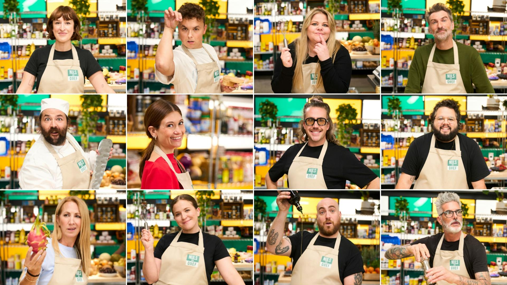 Image en vedette de l'article Douze personnalités connues se lancent dans la nouvelle aventure culinaire déjantée, NULS EN CHEF, animée par Arnaud Soly