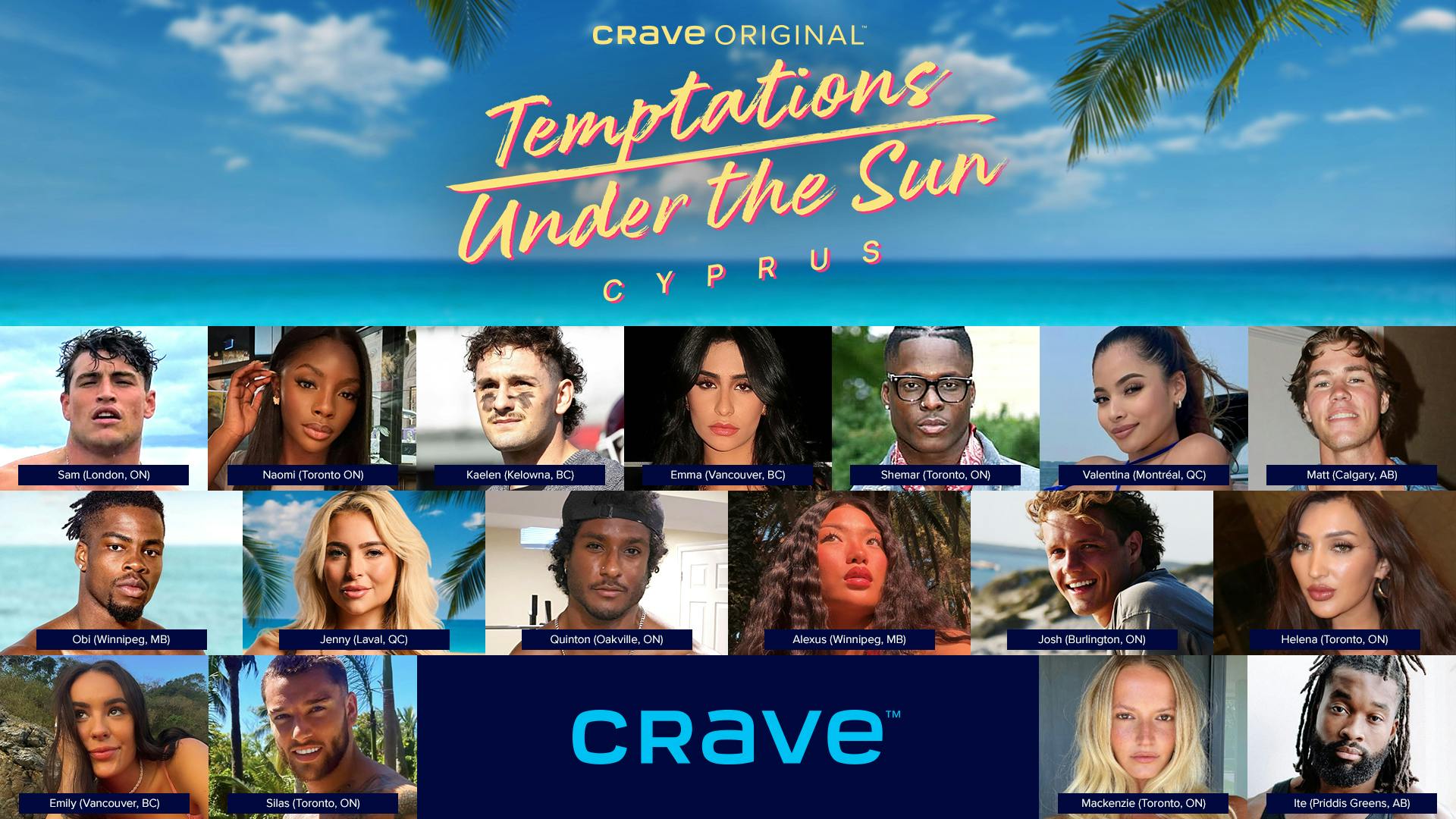Image for the Cast and Host Announced for New Crave Original Series, TEMPTATIONS UNDER THE SUN: CYPRUS press release