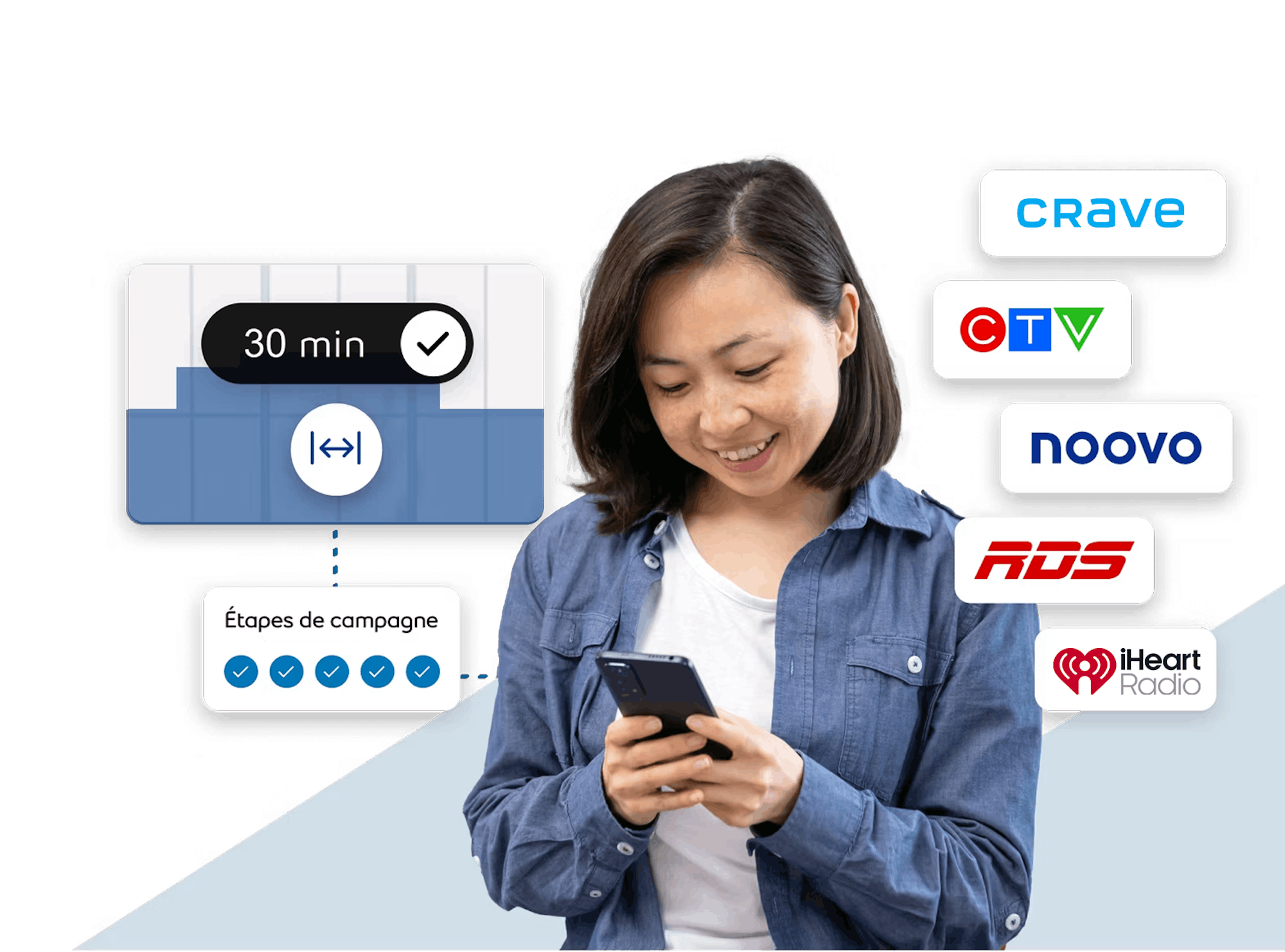 Femme souriant en regardant son téléphone