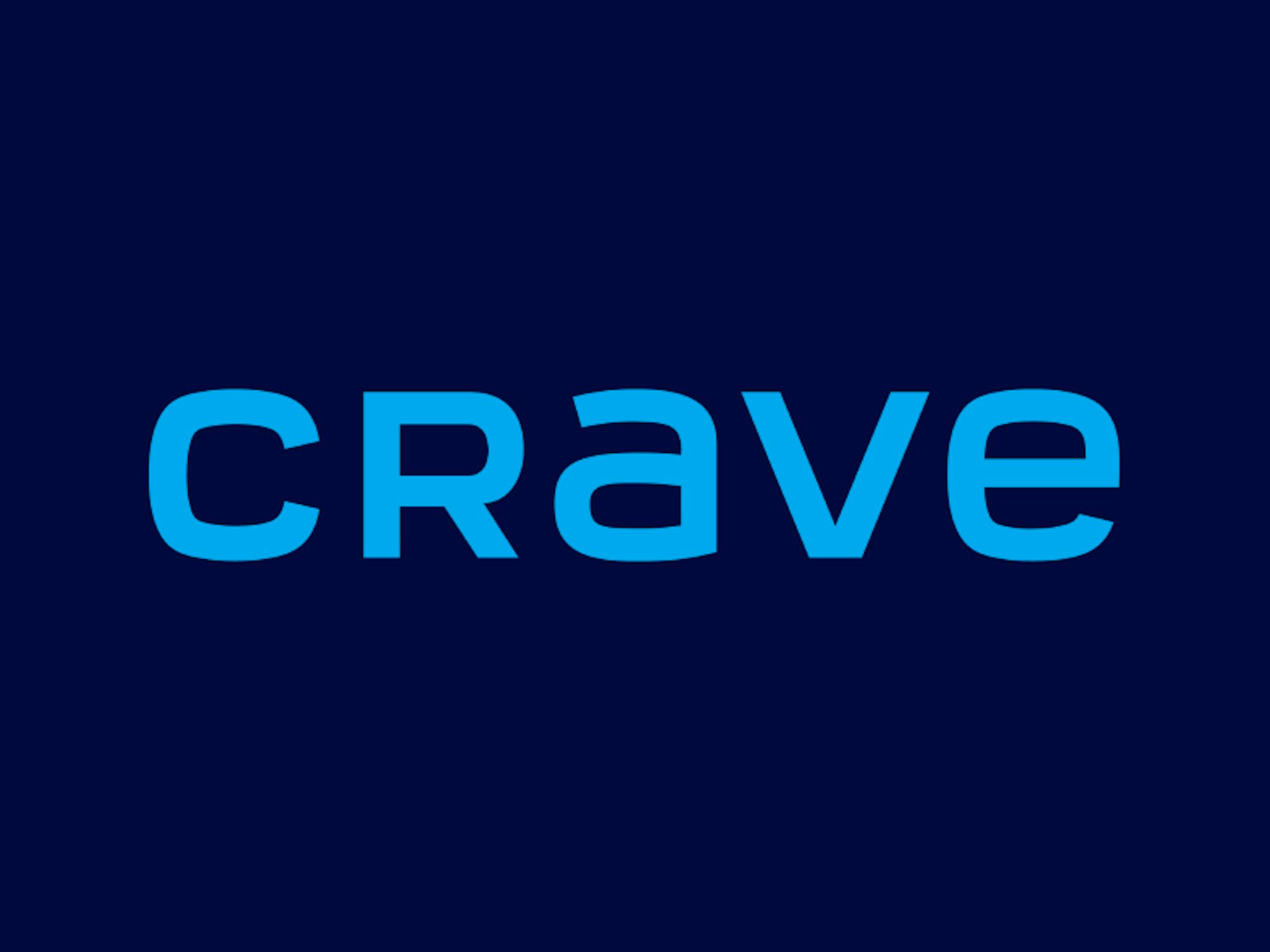 Crave blue logo on purple background 