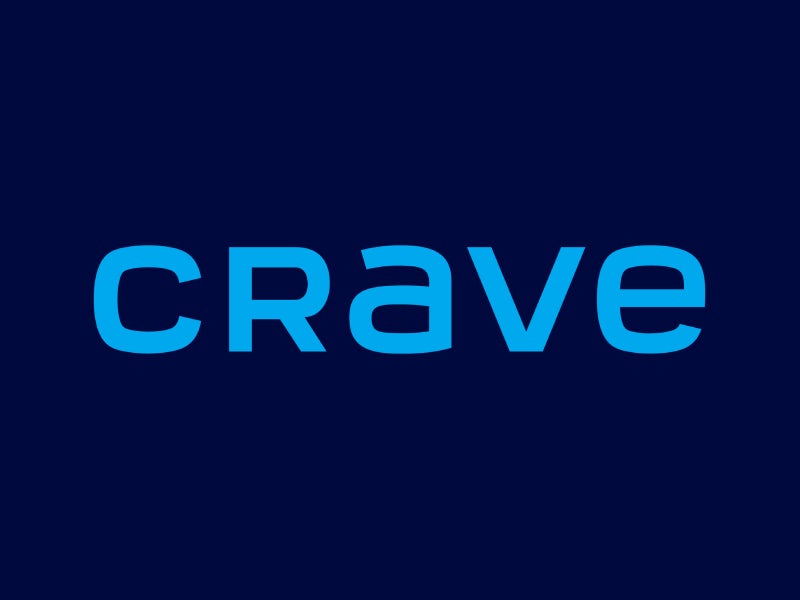 Crave blue logo on purple background