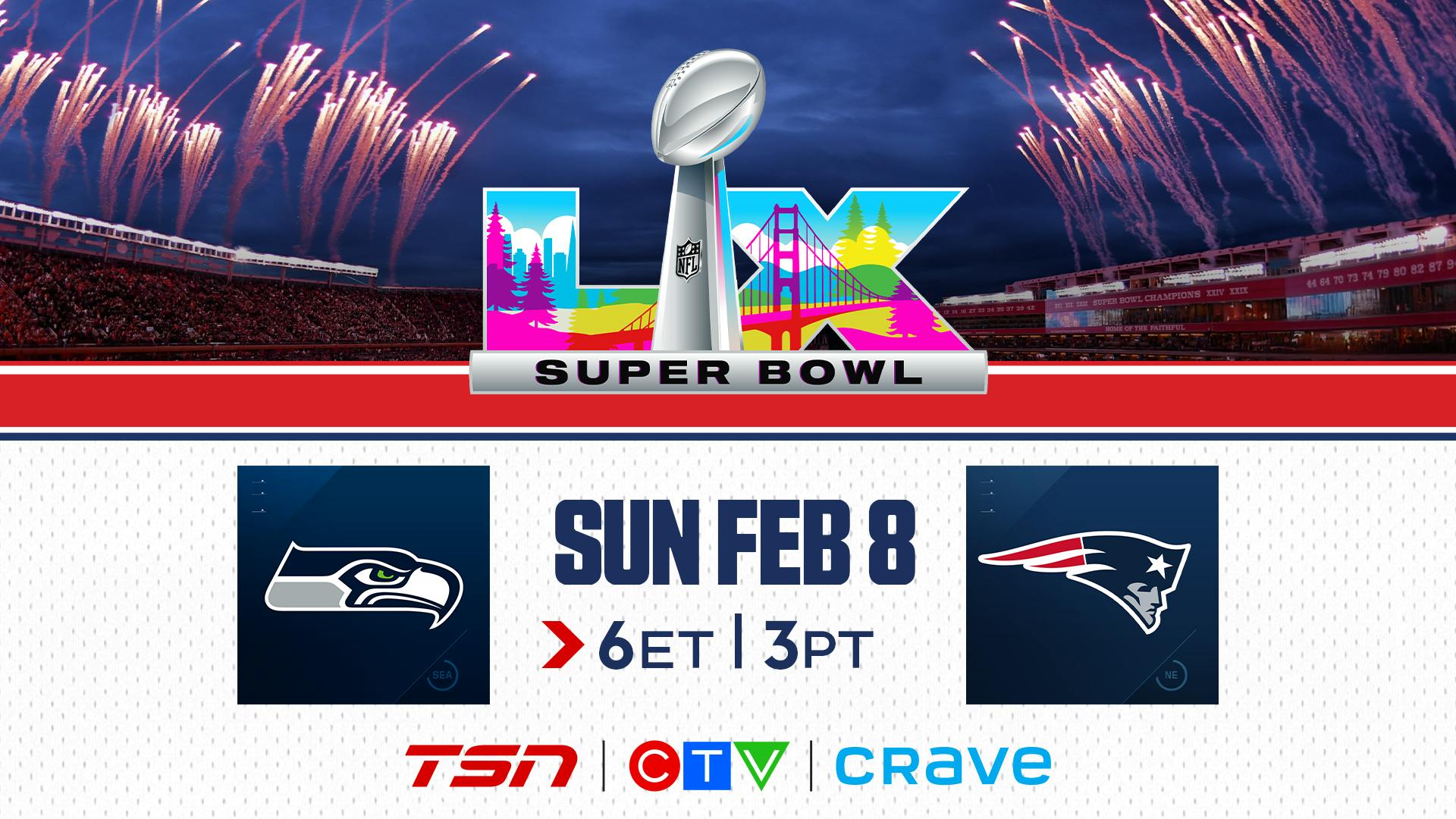 Image for the TSN, CTV, Crave, and RDS Sweep into the Bay Area for SUPER BOWL LX, February 8 press release